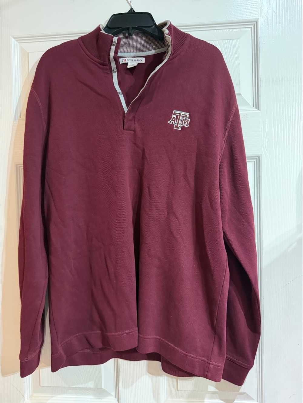 Cutter & Buck Texas A&M Maroon Long Sleeve Pullover Sweatshirt Size M